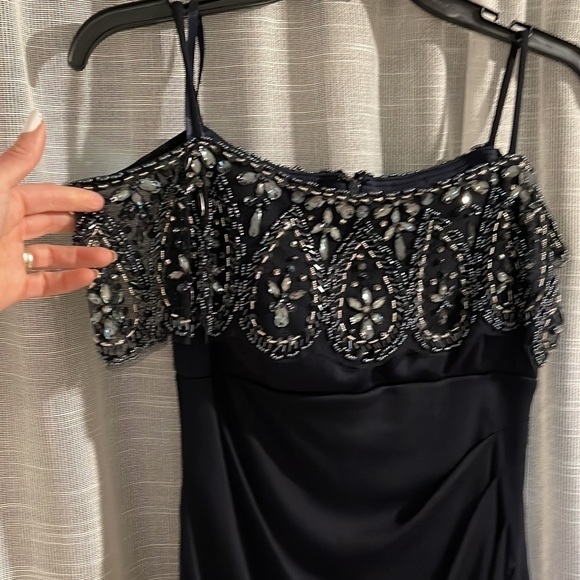 Xscape Beaded Cape Dress 2P - Picture 2 of 6